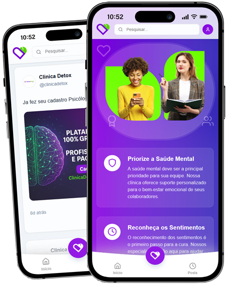 Celular com app de terapia